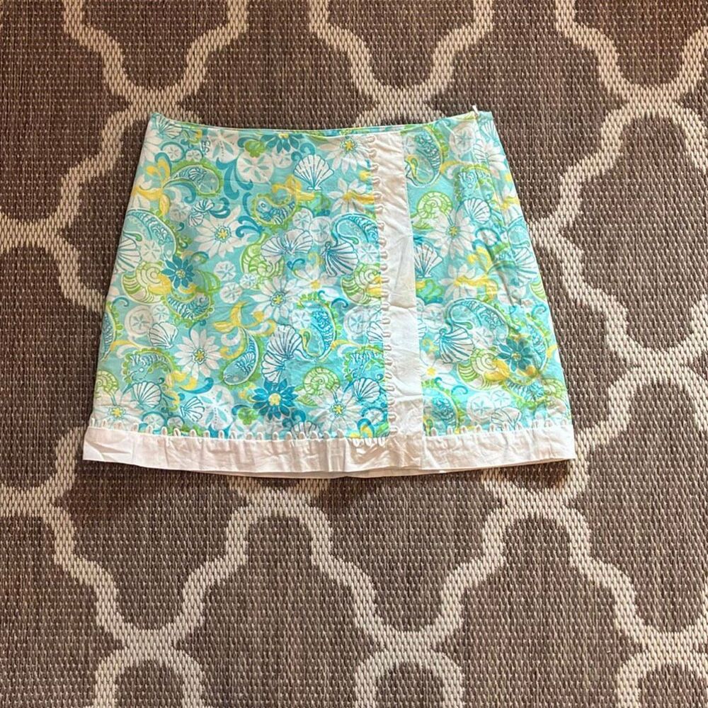 Lilly Pulitzer Pansy Skort lagoon Green wave rider women’s size 6